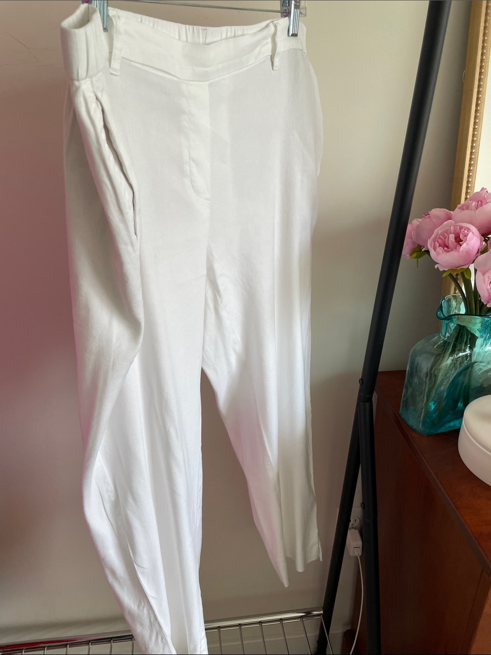J. Jill White Straight Leg Linen trousers